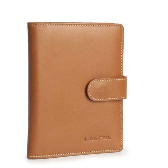 LANCEL Paris Bifold Wallet Small Leather Goods Tan Leather + Pen Holder - Picture 1 of 5